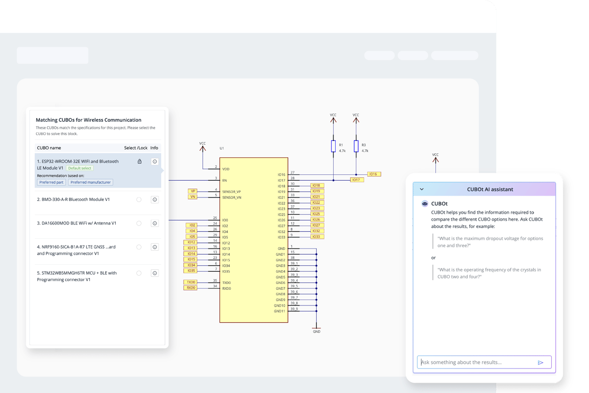 A view of the AI feature of the Celus Design Platform