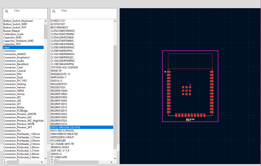 Footprint Library of the components